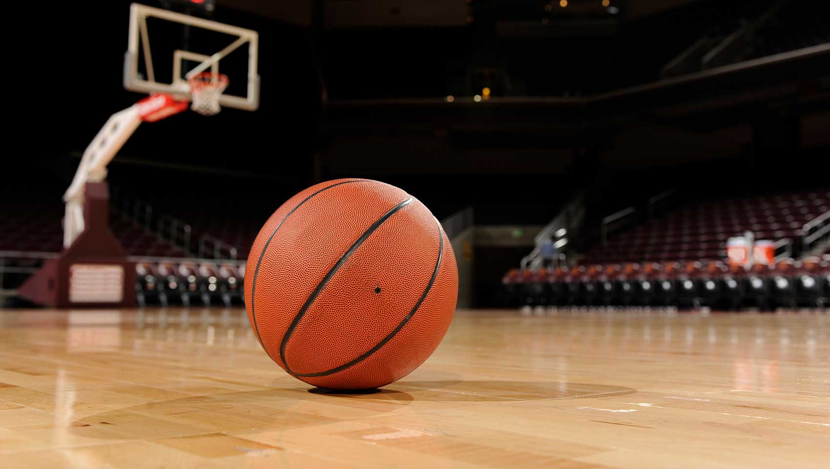 Basketball on court