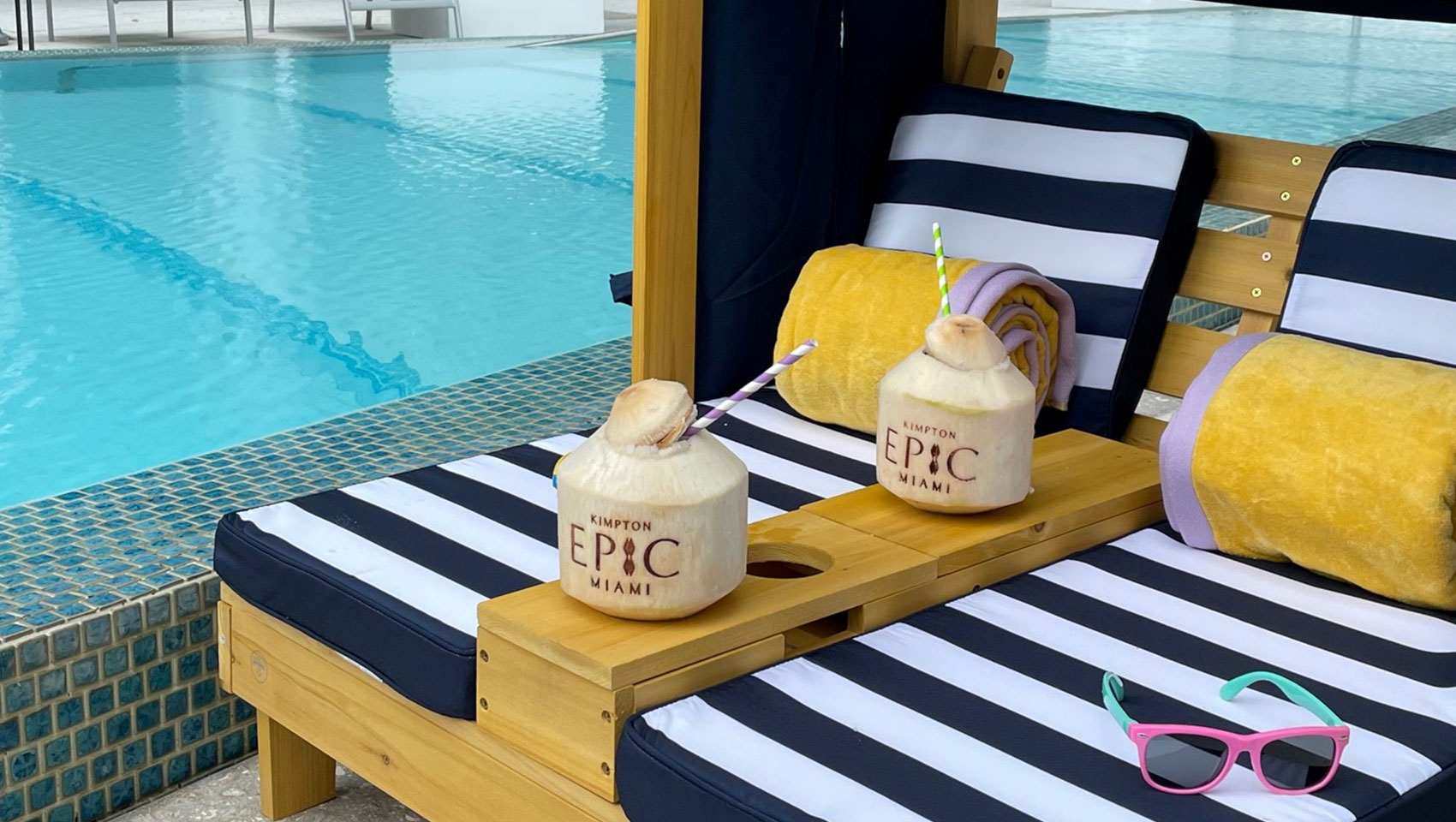 chaise lounges at the kids cabana