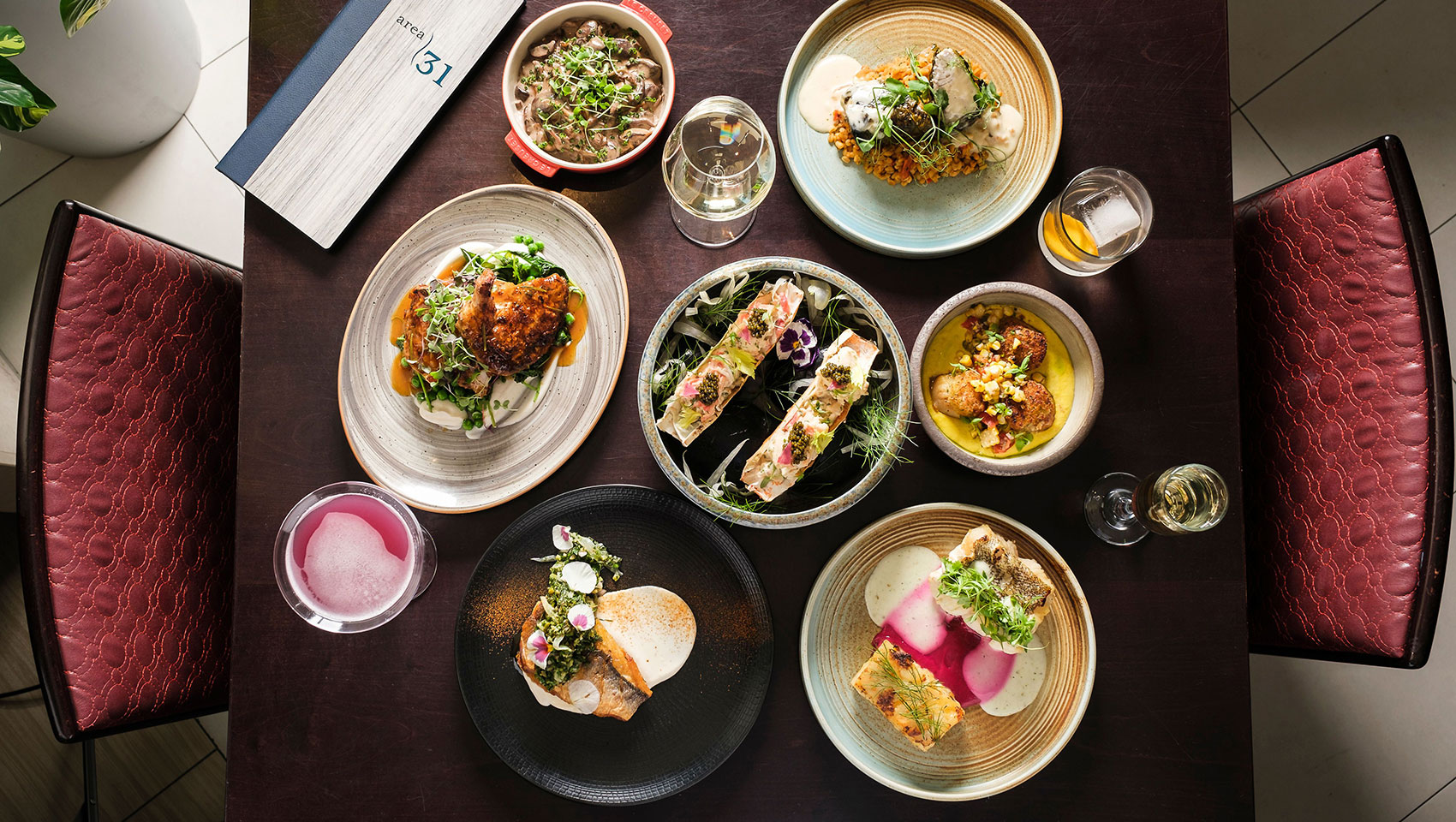 Full spread meal on a table
