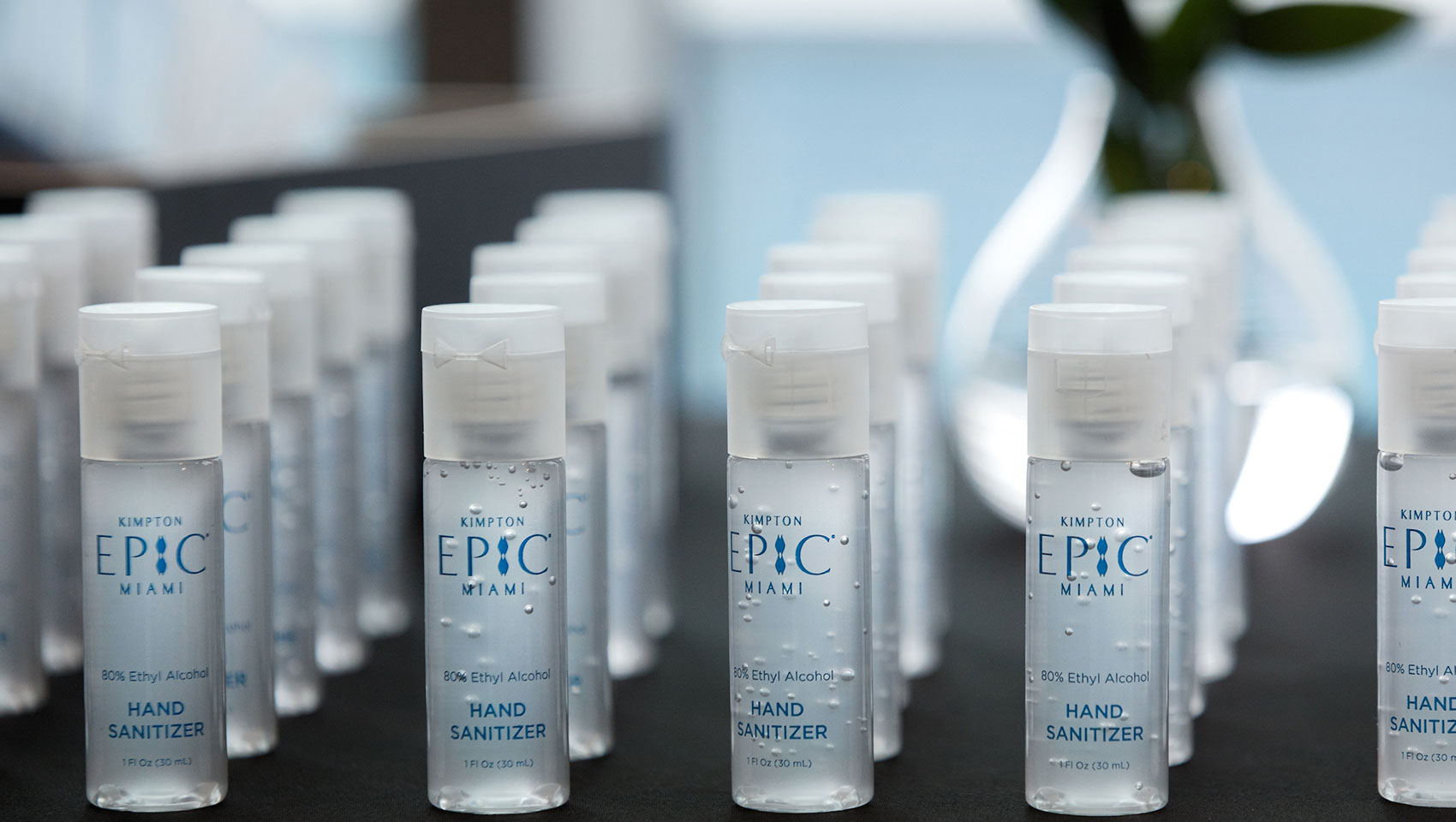 Kimpton Epic Hotel Miami Complimentary Hand Sanitizer Display