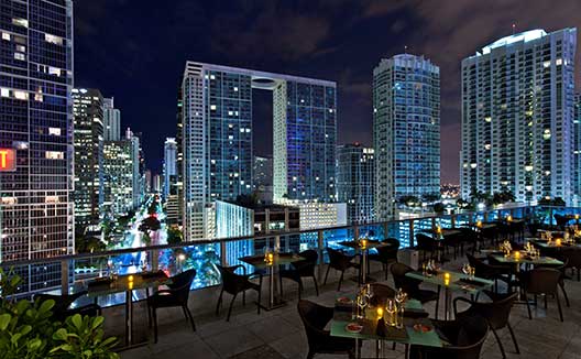 Area 31 Outdoor Patio at Night