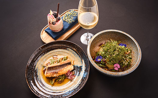 Meal + glass of white wine